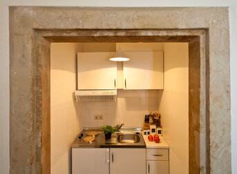 Small Kitchen for your self catering reside in the holiday accommodation FRIEDRICH Dresden