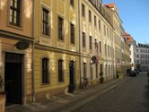 Der Obergraben, liebevoll sanierte Bausubstanz im Dresdner Stadtzentrum, Heimat vieler Galerien und Antiquitätengeschäfte