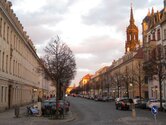 The Koenigsrasse street - imposing Avenue between the Japanisches Palais Palace and Albertplatz Square