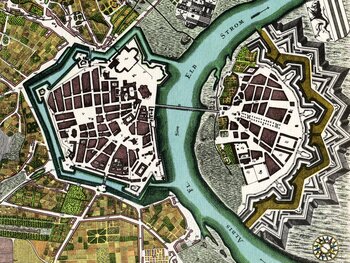 Stadtplan von Dresden, angefertigt von Matthäus Seutter (Kupferstich 1750) | Quelle: wikipedia.org