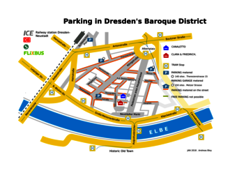 Parking possibilities in Dresden Baroque District