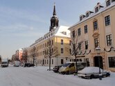 Die Königsraße mit Dreikönigskirche im Winter