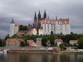 Meissen, capital of Saxon Porcelain, view of the castle hill, cathedral and Albrechtsburg