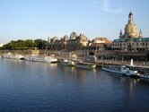 The historic old town of Dresden with Brühl's terrace and Saxon steamship force