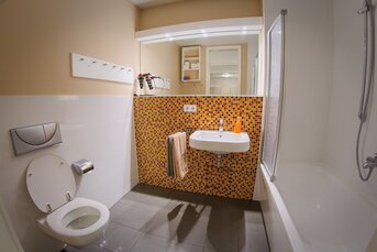 Ein modernes Bad in der Gästewohnung CANALETTO