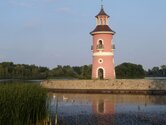 The lighthouse in the park of the Moritzburg hunting castle