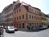 Heinrichtraße Ecke Rähnitzgasse - unsere Gäste wohnen in einer FEWO inmitten des historischen Neustädter Barockviertels