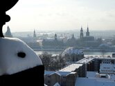 Blick von der Dreikönigskirche im Neustädter Barockviertel auf die Dresdner Historische Altstadt
